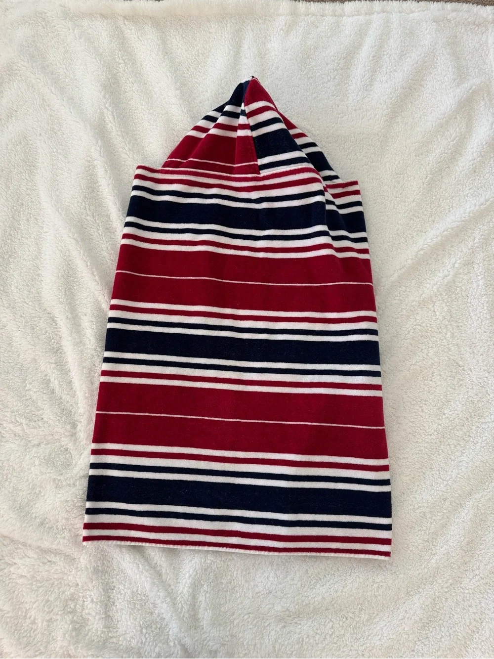 Pottery Barn Kids Red White & Blue Hooded Towel EUC